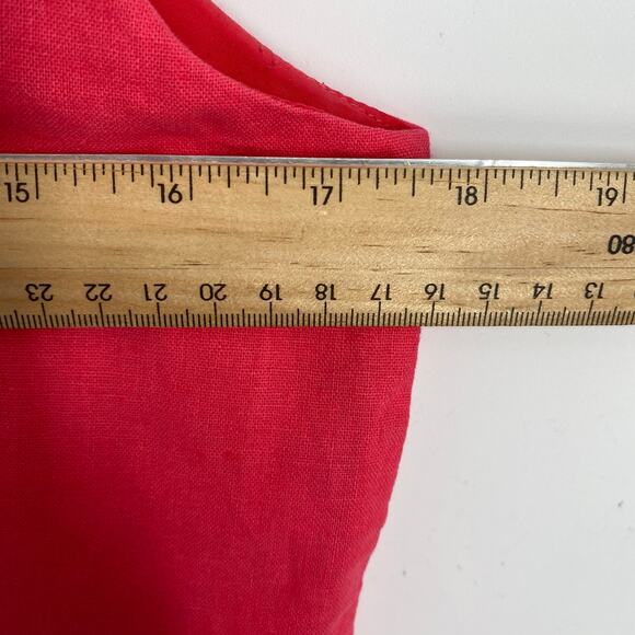 J.Crew Dress Womens 4 Pink Linen Scalloped Edge Coastal Nautical Preppy Feminine - Picture 6 of 7